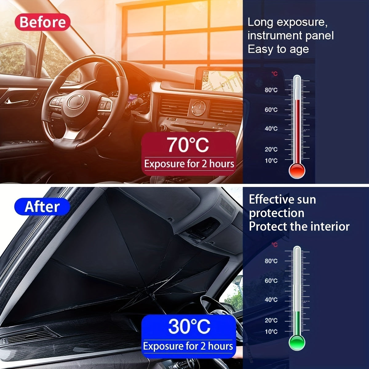 Foldable Car Windshield Sunshade Umbrella