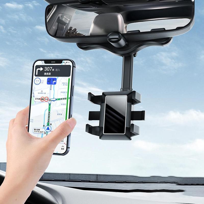 Multifunctional 360 Rear View Mirror Phone Holder Suitable For All Mobile Phones And All Car